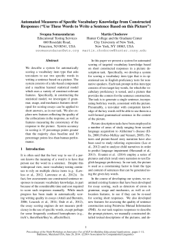 Automated Measures of Specific Vocabulary Knowledge