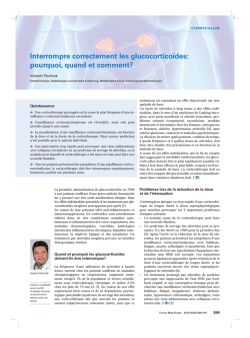 Interrompre correctement les glucocortico&iuml;des: pourquoi, quand et