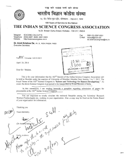 the Indian Science Congress Association