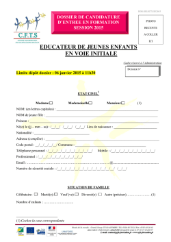 EDUCATEUR DE JEUNES ENFANTS EN VOIE INITIALE
