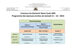 Concours du Doctorat 3ème Cycle LMD Programme des épreuves