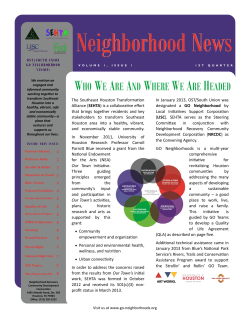 SEHTA Neighborhood News Vol. 1 feb14
