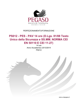 PS012 - PES - PAV 14 ore (D.Lgs. 81/08 Testo - Cesd