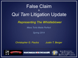 False Claim Qui Tam Litigation Update