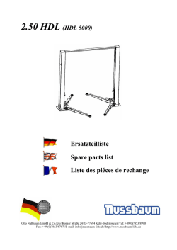 Ersatzteilliste Spare parts list Liste des piéces de rechange