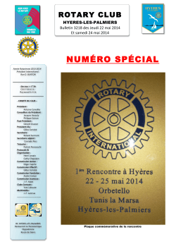 Bulletin N°3218 - Rotary Club de Hyères-les