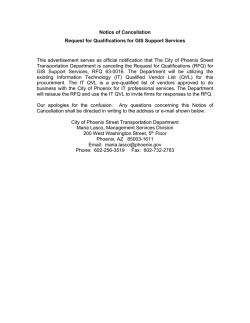 Notice of Cancellation Request for Qualifications for GIS Support