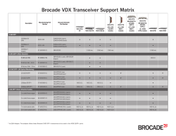 Brocade VDX Transceiver Support Matrix