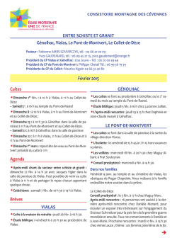 Cultes Agenda commun Agendas Vialas Génolhac Le Pont