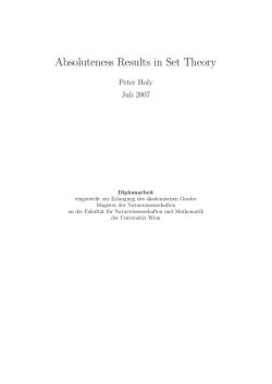 Absoluteness Results in Set Theory