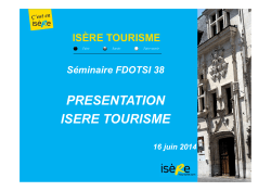 Présentation Isère Tourisme 16 juin 2014