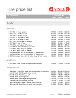 Download hire price list - Aisle 6