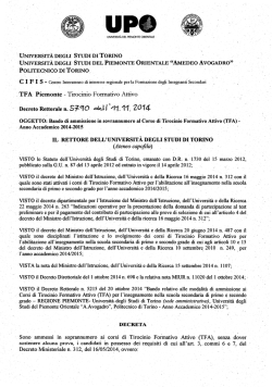 ,TFA Piemonte - Tirocinio Formativo Attivo - CIFIS