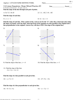 2.6 Linear Equations Slope Mixed Practice #2