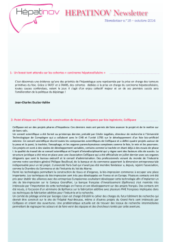 Hepatinov Newsletter 18 - Octobre 2014 - Centre Hépato