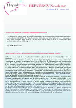 Hepatinov Newsletter 18 - Octobre 2014 - Centre H&eacute;pato