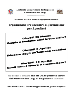 Incontri CAG per genitori con don Massone