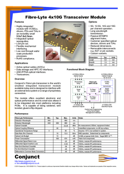 Fibre-Lyte 4x10G Transceiver Module Summary Data