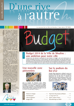 Budget 2014 de la Ville de Moulins : une ambition pour notre ville