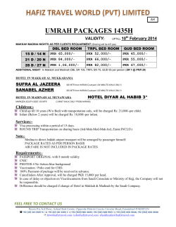 Umrah Package 1435H-1st
