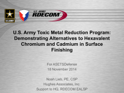 U.S. Army Toxic Metal Reduction Program