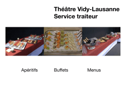 Les apéritifs - Théâtre Vidy Lausanne