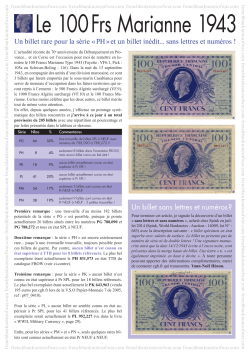 Le 100 Frs Marianne 1943 - French Banknotes of War