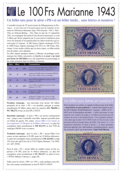 Le 100 Frs Marianne 1943 - French Banknotes of War