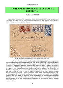 toute une histoire cette lettre de Bouarfa (bulletin