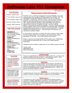 Hoffmann Lane PTA Newsletter