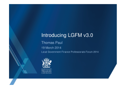 Introducing LGFM v3.0 - Local Government Finance Professionals