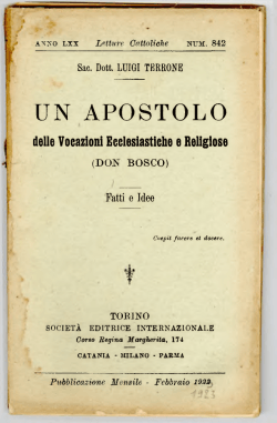 (1923). Un apostolo delle vocazioni ecclesiastiche e religiose