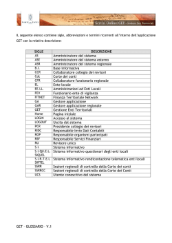 GLOSSARIO GET - Corte dei conti