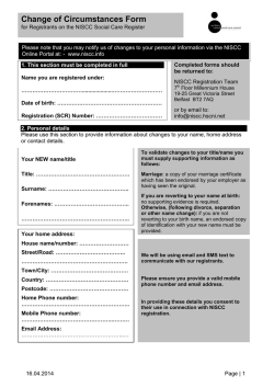 Registrants Change of Circumstances Form