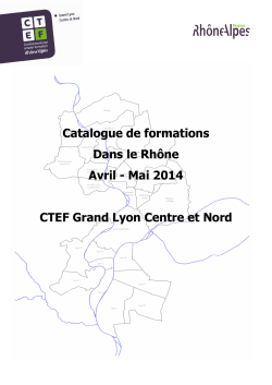 Catalogue de formations Dans le Rhône Avril - Mai 2014