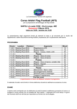 Corso Arbitri Flag Football (AF5) - Area gestione