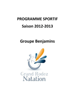Groupe Benjamins - Grand Rodez Natation
