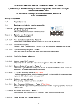 Final Programme - British Society for Matrix Biology
