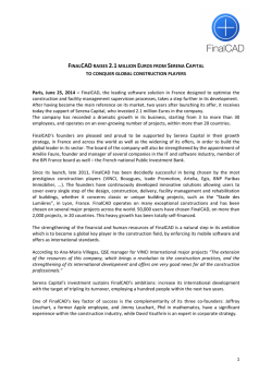 1 finalcad raises 2.1 million euros from serena capital to