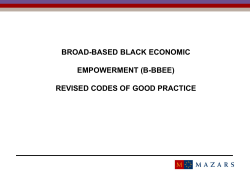 Broad Based Black Economic Empowerment Presentation