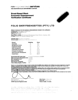 FOLIO SKRYFBEHOEFTES (PTY) LTD