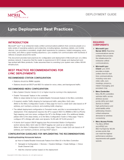 Lync Deployment Best Practices