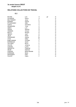 3e année licence DROIT Amphi A à K RELATIONS COLLECTIVES