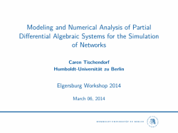 Modeling and Numerical Analysis of Partial Differential