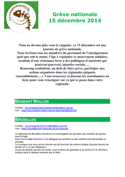 Gr&egrave;ve nationale 15 d&eacute;cembre 2014