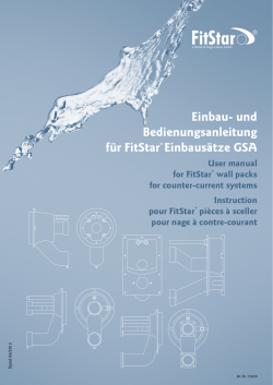 Einbau- und Bedienungsanleitung für FitStar® Einbausätze GSA