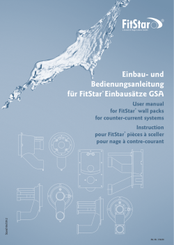 Einbau- und Bedienungsanleitung f&uuml;r FitStar&reg; Einbaus&auml;tze GSA