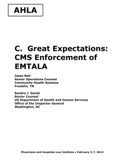 CMS Enforcement of EMTALA - The American Health Lawyers