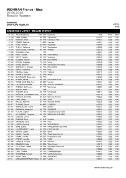 Results Women 29.06.2014 IRONMAN France - Lepape