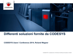 Differenti soluzioni fornite da CODESYS